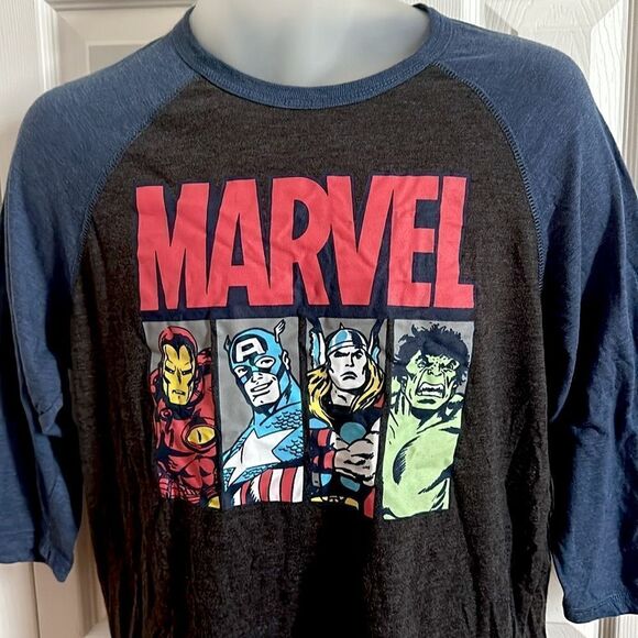 Marvel Superheroes Three Fourth Sleeve Tee Tshirt Top Shirt Womens Large L - Picture 2 of 3